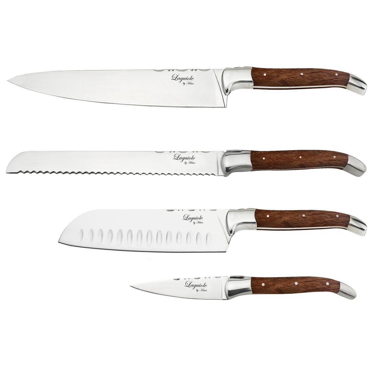 Laguiole by Haws knivsæt med fire knive og håndtag i rosentræ