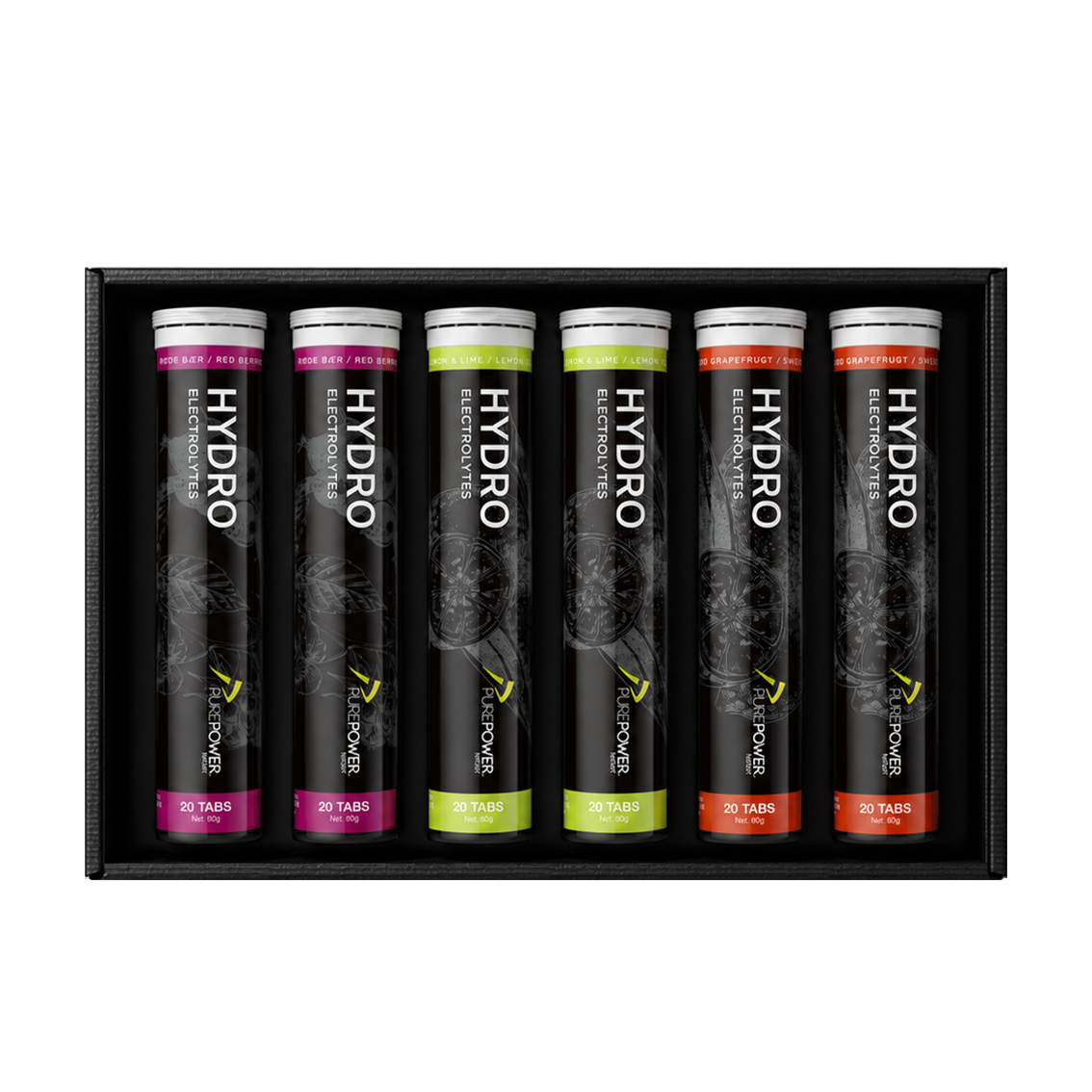 PurePower Hydro Autumn Pack med seks rør Hydro Tabs elektrolyttabletter