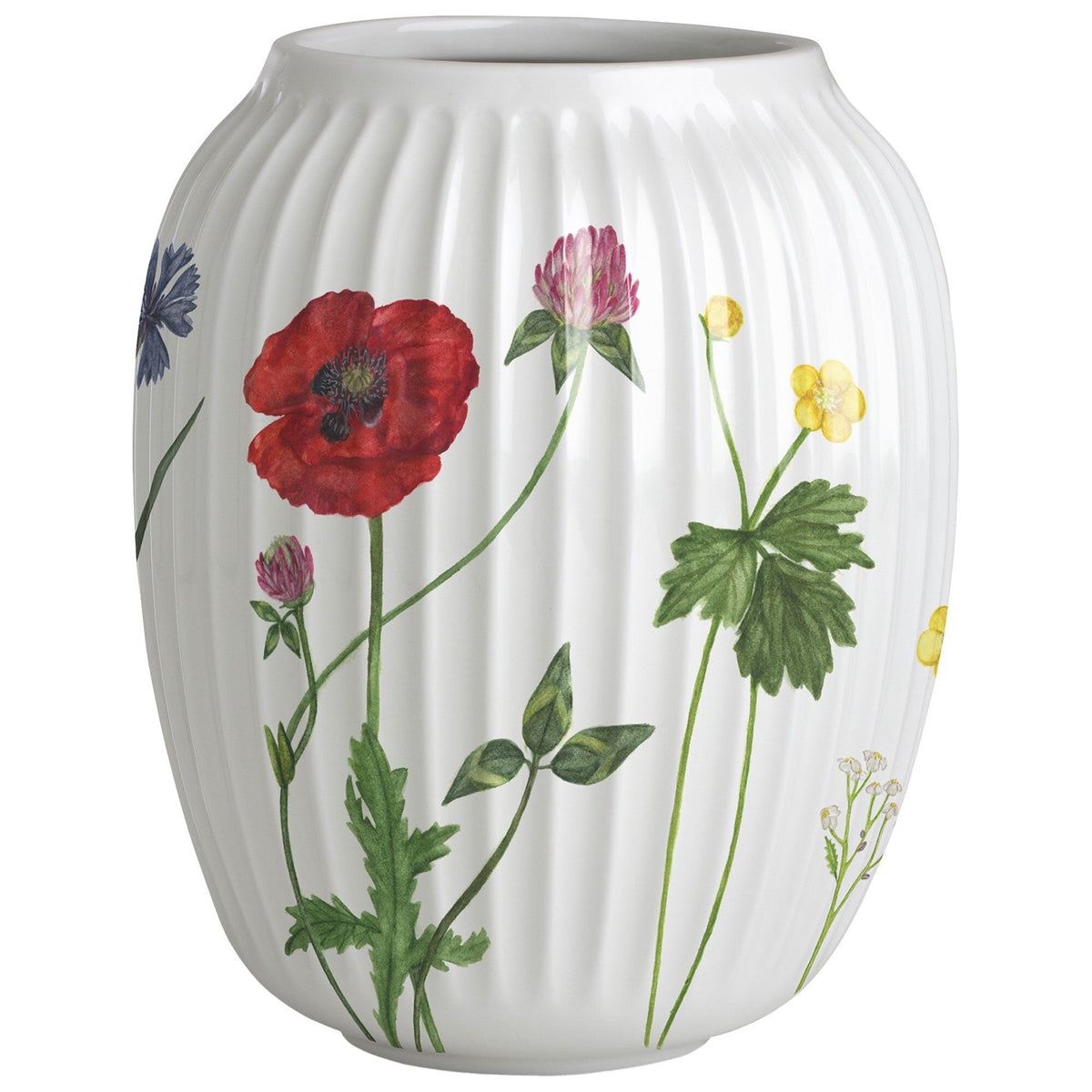 Kähler Hammershøi Summer vase, 21 cm, med motivet wild flowers
