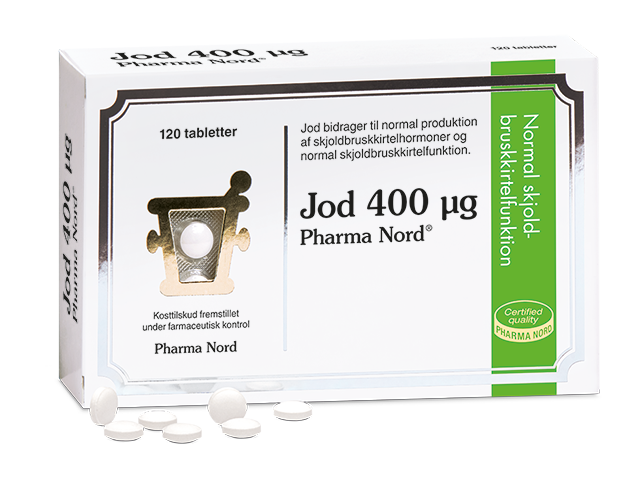 Pharma Nord Jod 400 µg, pakning med 120 tabletter