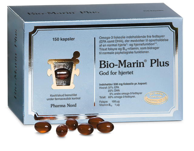 Pakning med Pharma Nord Bio-Marin Plus fiskeolie, 150 kapsler