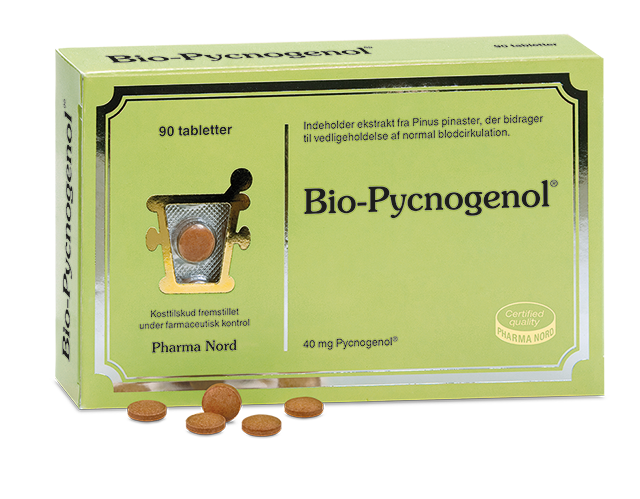Pharma Nord Bio-Pycnogenol, pakning med 90 lysebrune tabletter