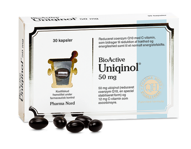 Pharma Nord Bio-Active Uniqinol 50 mg Q10-kapsler, pakke med 30 kapsler