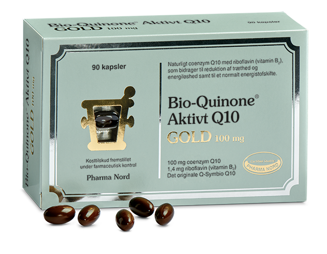 Pakning med Pharma Nord Bio-Quinone Aktivt Q10 Gold, 90 kapsler