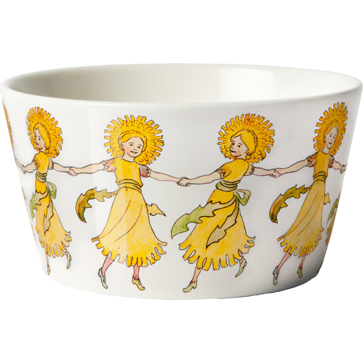 Elsa Beskow skål i benporcelæn med motivet Dandelions