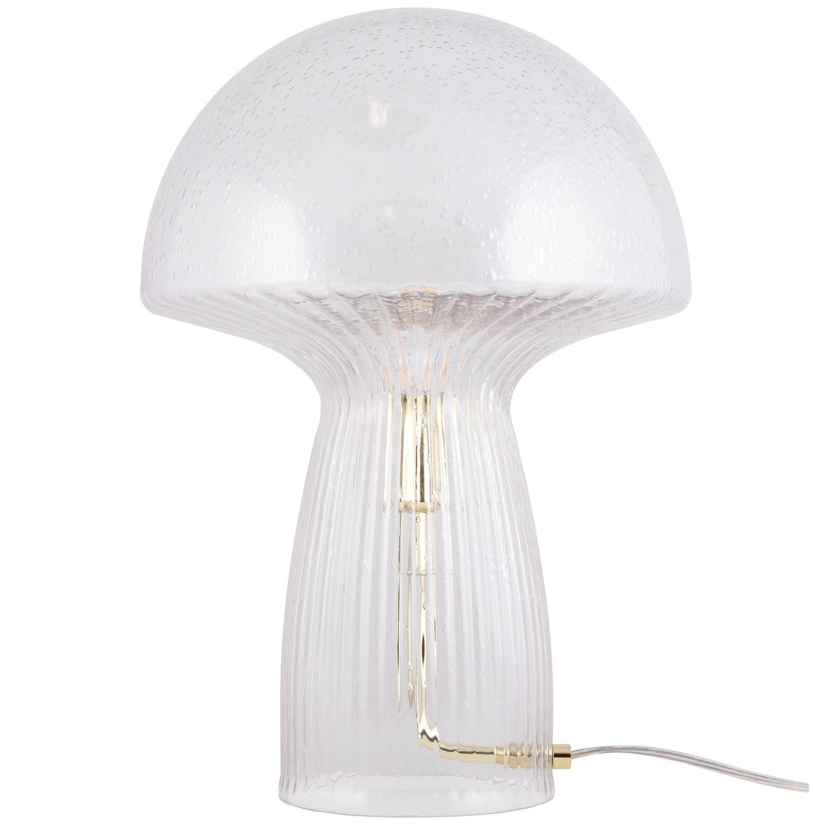Globen Lighting Fungo Special Edition bordlampe i klart glas formet som en svamp, 30 cm