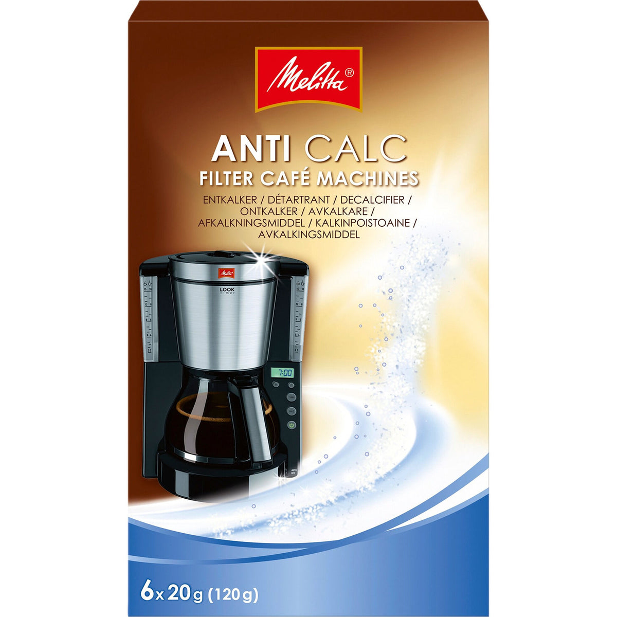 Melitta Anti Calc afkalkningspulver, 6 breve á 20 g
