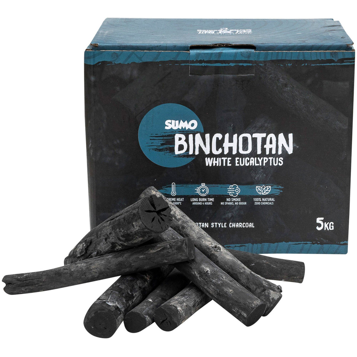 Pose med 5 kg Kamado Sumo Binchotan White Eucalyptus kul
