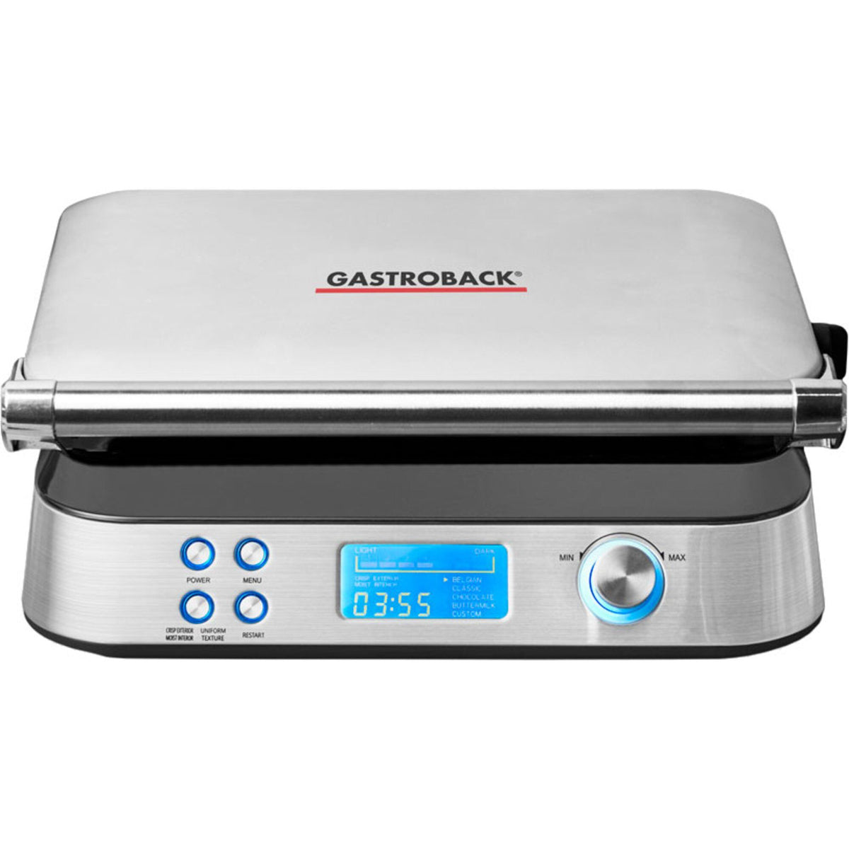 Gastroback Advanced belgisk vaffeljern, der bager to vafler ad gangen
