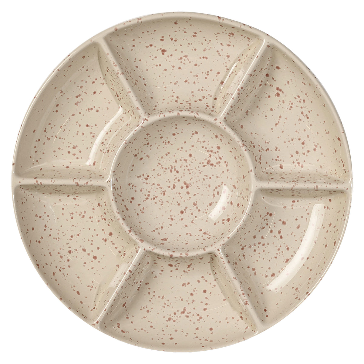 Sagaform Ditte serveringsfad i beige og bordeaux, 26 cm