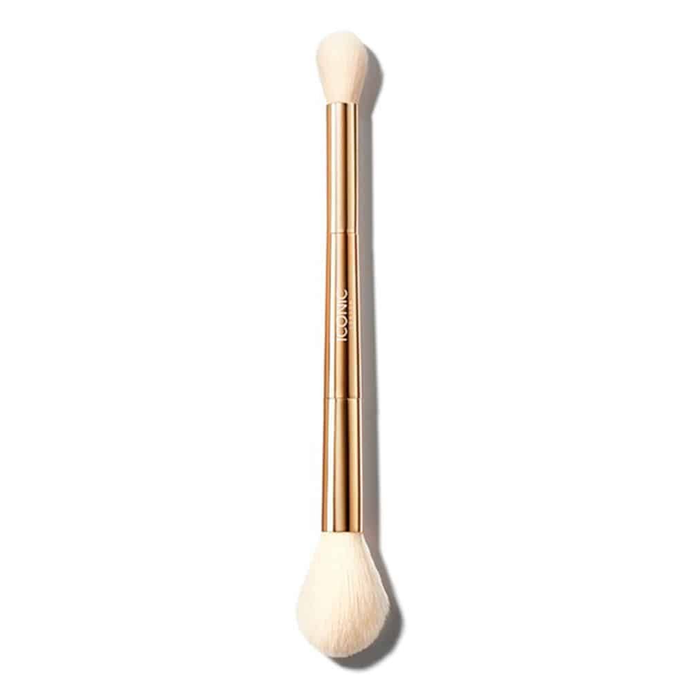 Iconic London Highlight & Blush Duo Brush, dobbeltsidet makeupbørste