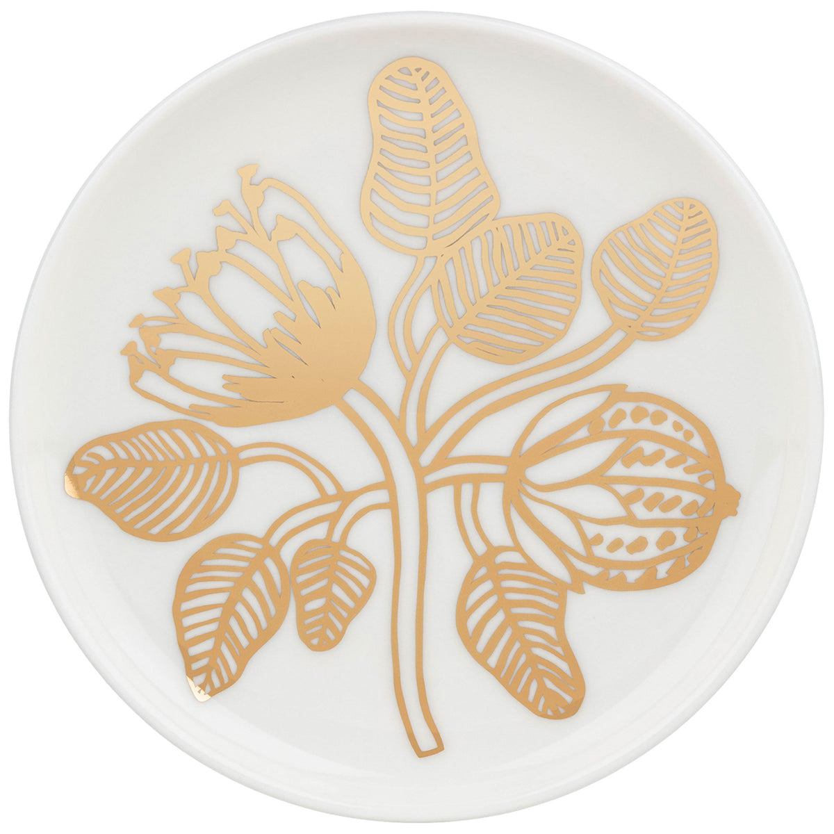 Marimekko Tiara tallerken på 13,5 cm i hvid og guld