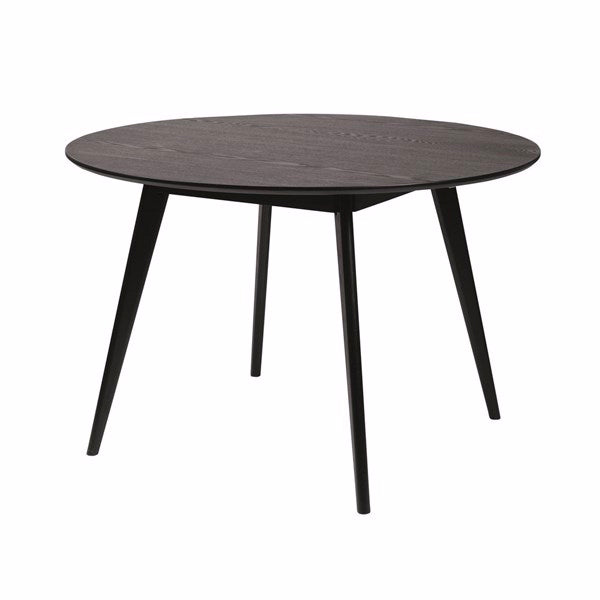 Rowico Home Yumi rundt spisebord i sort med bordplade i sortlakeret aksefiner