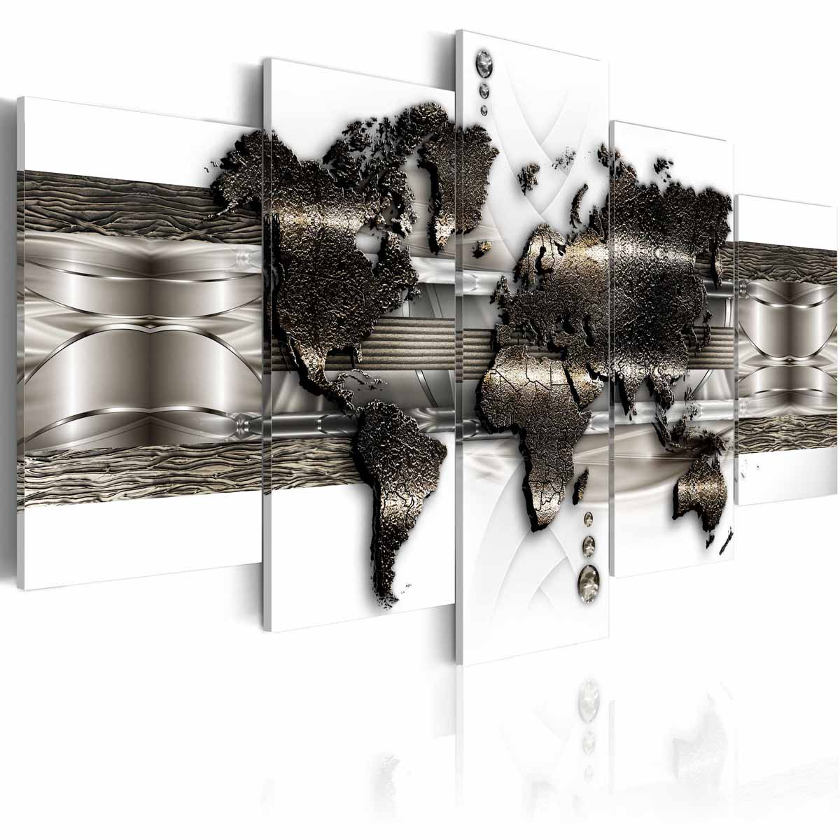 Se ARTGEIST Metal Verdenskort II billede - hvid/sølv/bronze print, 5-delt - Flere størrelser 100x50 ❤ Kæmpe udvalg i Artgeist - Køb online på udsalg og tilbud lige nu ❤ Lav fragtpris og hurtig levering - Varenummer: Boboonline-30413-4841 og barcode / Ean: 5903301951925 på lager - Udsalg på Interiør,Billeder og andet til væggen,Verdenskort Store besparelser – op til 71% - Spar stort på mere end 2.739 brands