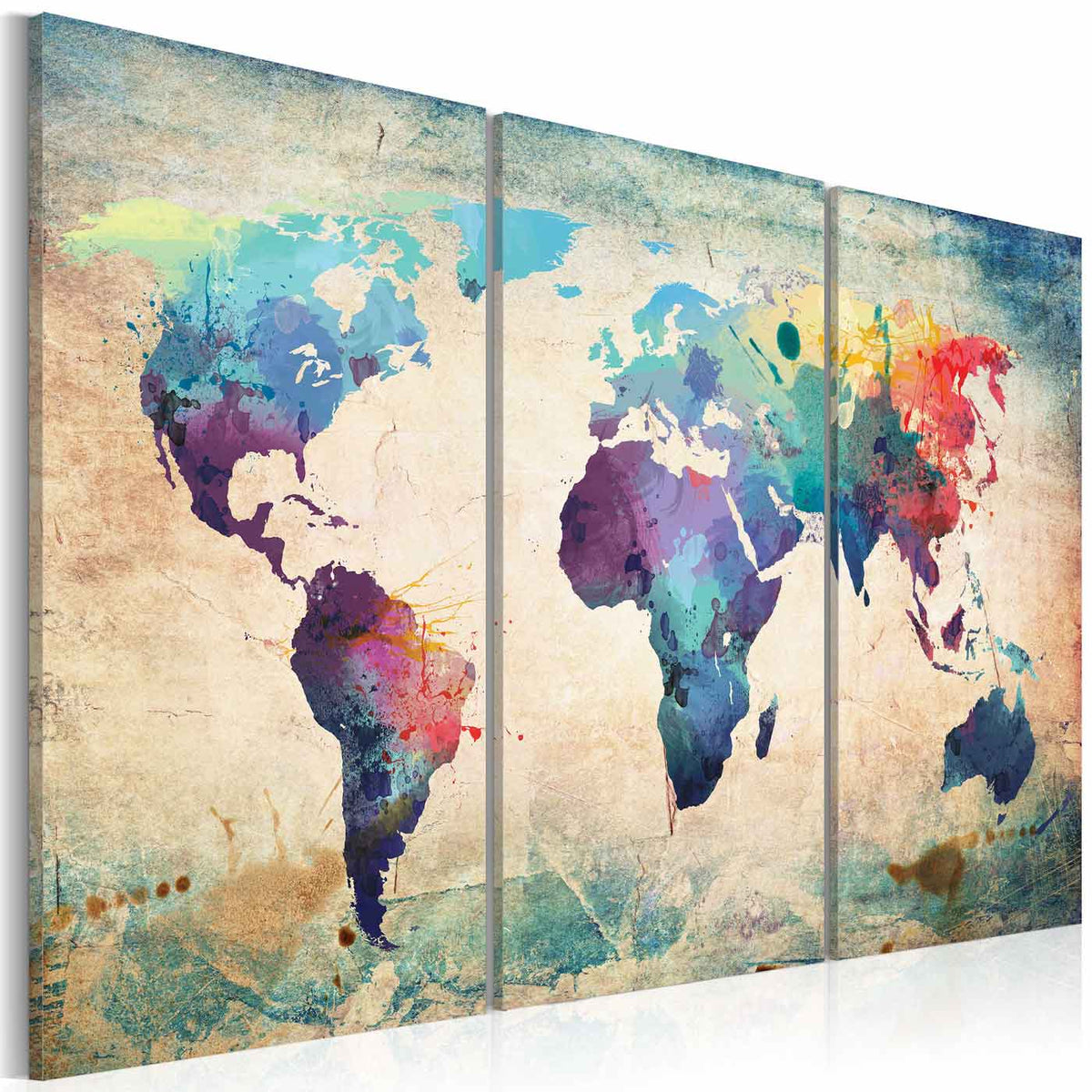 Se ARTGEIST Rainbow Triptych billede - multifarvet print, 2 størrelser 120x80 ❤ Kæmpe udvalg i Artgeist - Køb online på udsalg og tilbud lige nu ❤ Lav fragtpris og hurtig levering - Varenummer: Boboonline-30425-4862 og barcode / Ean: 5903143910579 på lager - Udsalg på Interiør,Billeder og andet til væggen,Verdenskort Op til 63% rabat - Over 1.329 brands på online udsalg