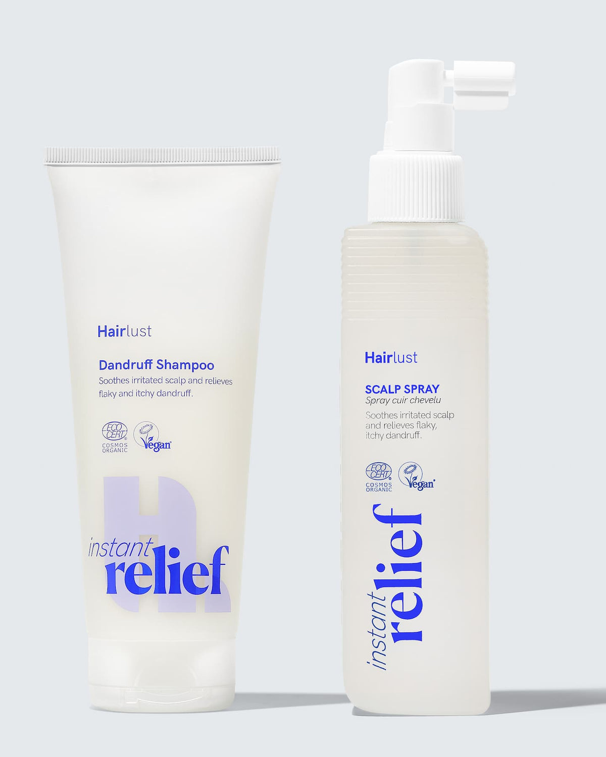 Hairlust Instant Relief Duo, sæt med to produkter til hovedbunden