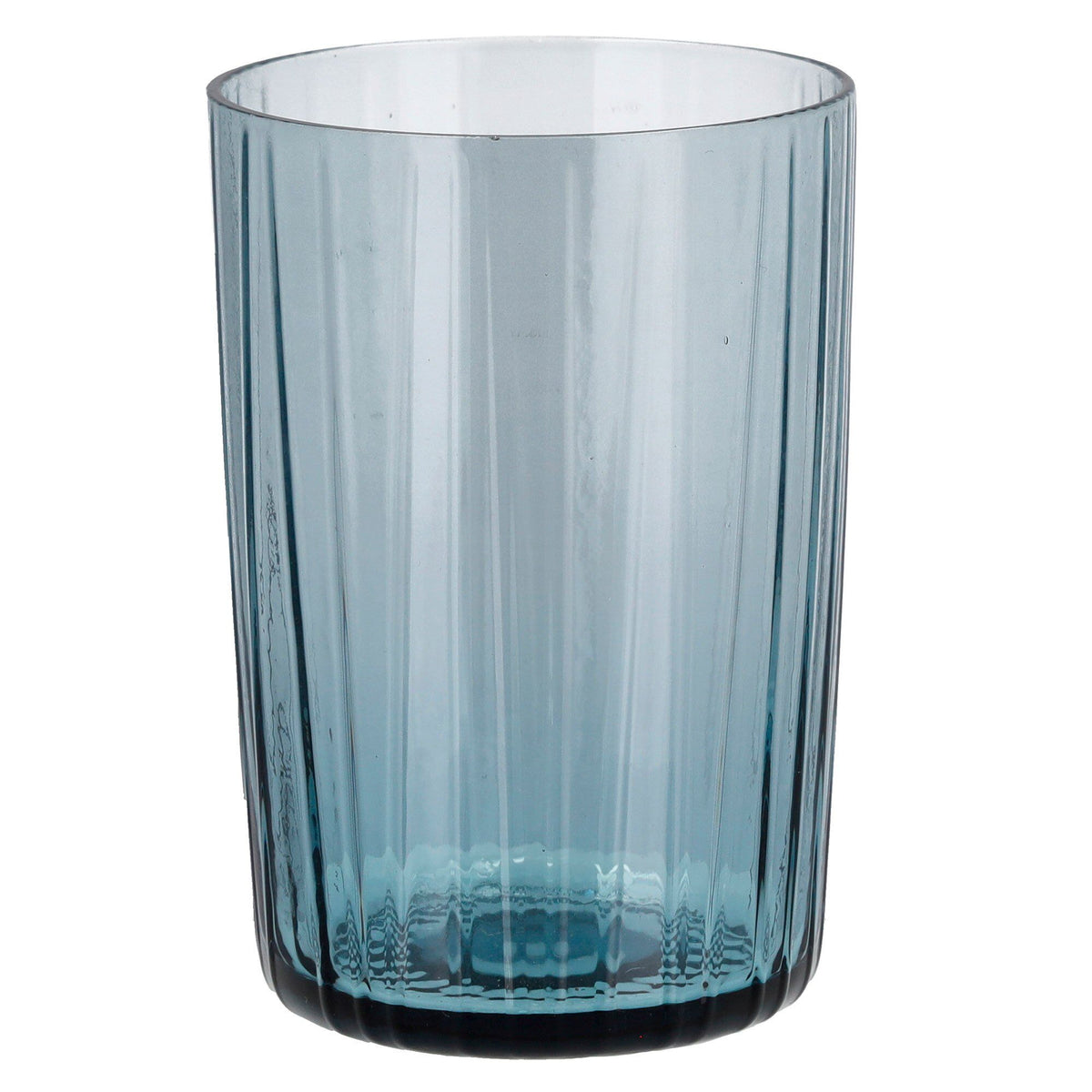 Fire blå Bitz Kusintha vandglas på 28 cl med rillet design