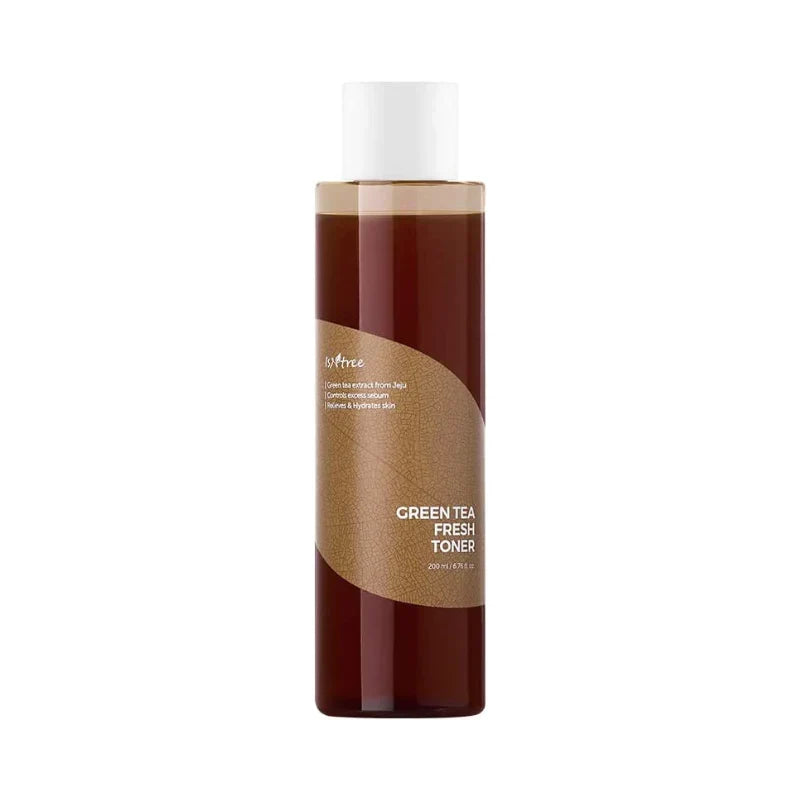 Isntree Green Tea Fresh Toner, flaske med 200 ml ansigtstoner med grøn te
