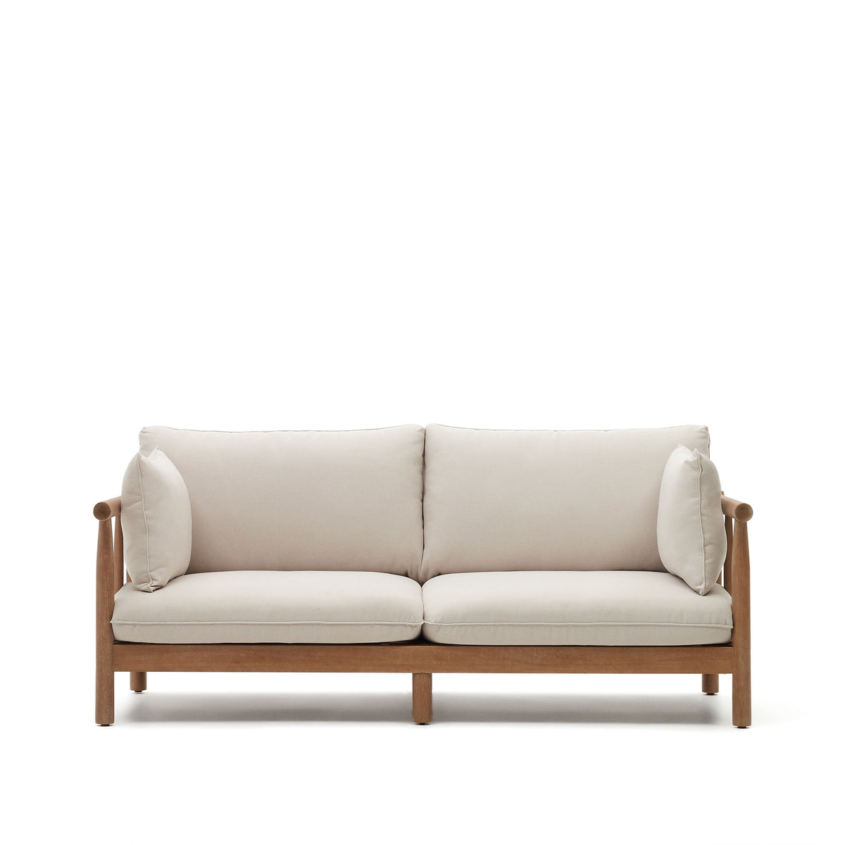 Kave Home Sacova udendørs 2-personers sofa i eukalyptustræ, 195 cm
