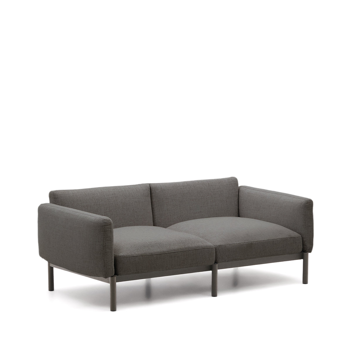 Kave Home Sorells udendørs 2 pers. modulsofa i grå aluminium, 201 cm