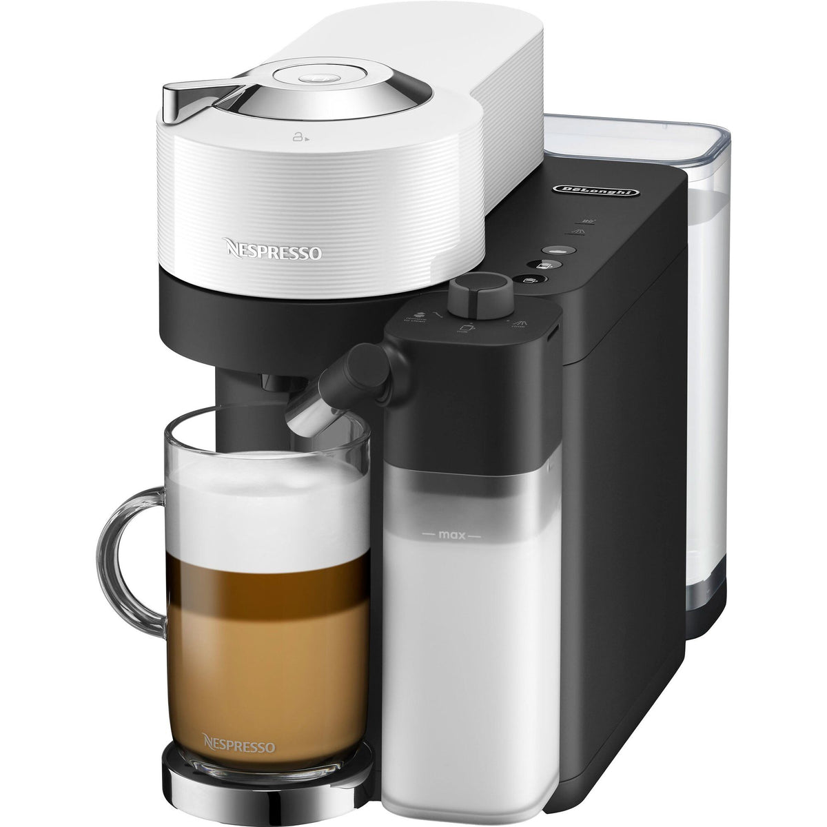 Nespresso Vertuo Lattissima kapselmaskine i matt white og glossy