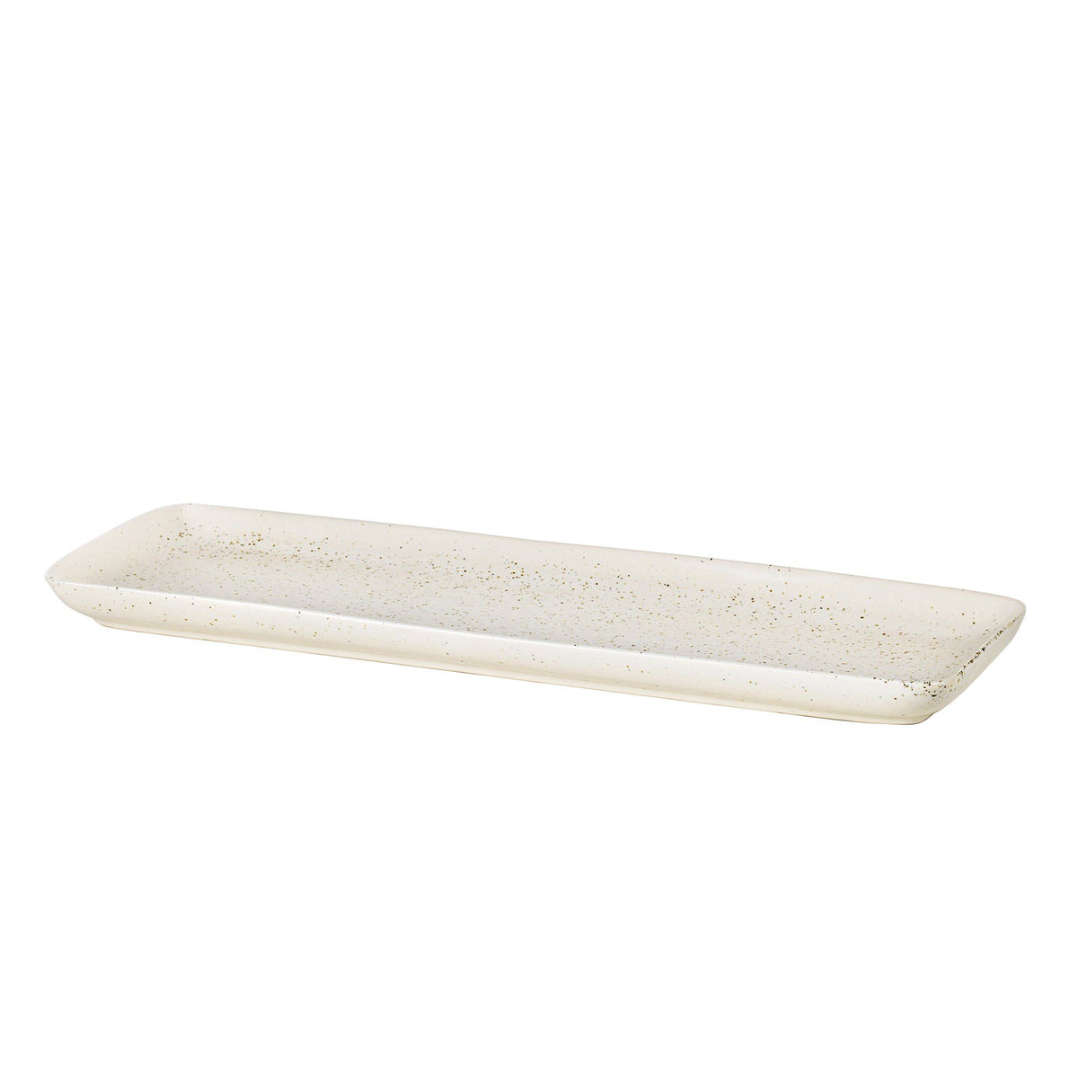Broste Copenhagen Nordic Vanilla rektangulært fad i stentøj, 35 x 12,5 cm