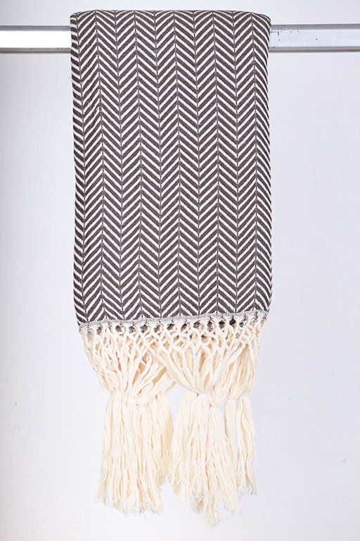 Rebozo tørklæde i chokoladebrun, 90 x 300 cm, i bomuld