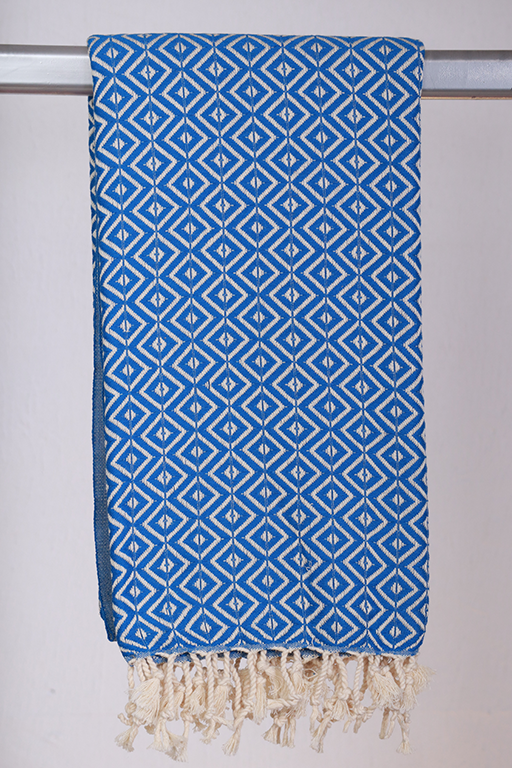Blåt tyrkisk hamam-gæstehåndklæde Jenny Diamond, 50 x 100 cm