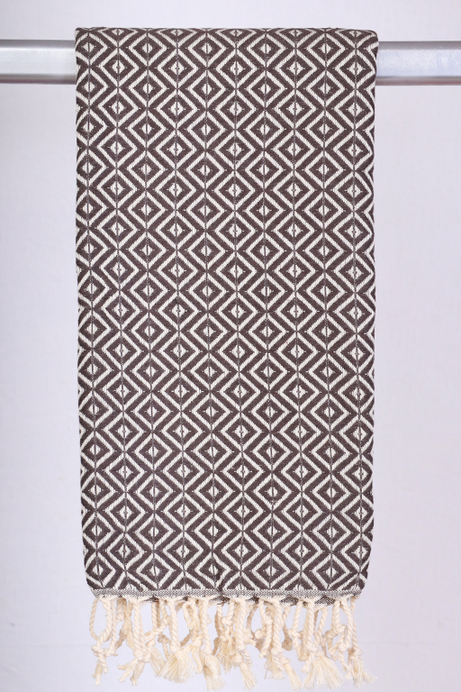 Hamam Jenny Diamond plaid i farven Choko, størrelse 130 x 200 cm