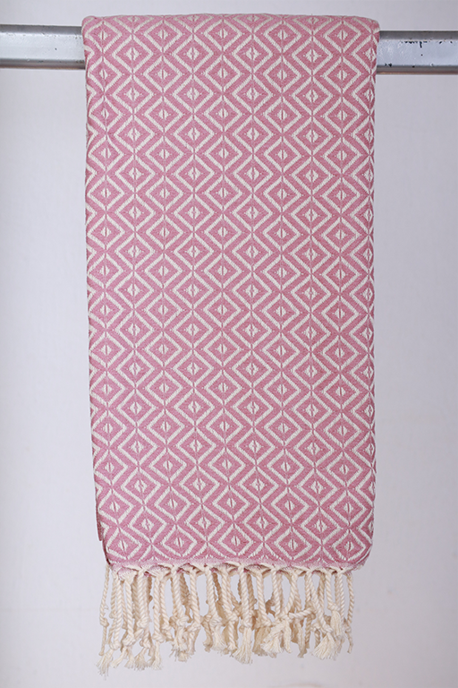 Rosa Hamam Jenny Diamond gæstehåndklæde i størrelse 50 x 100 cm