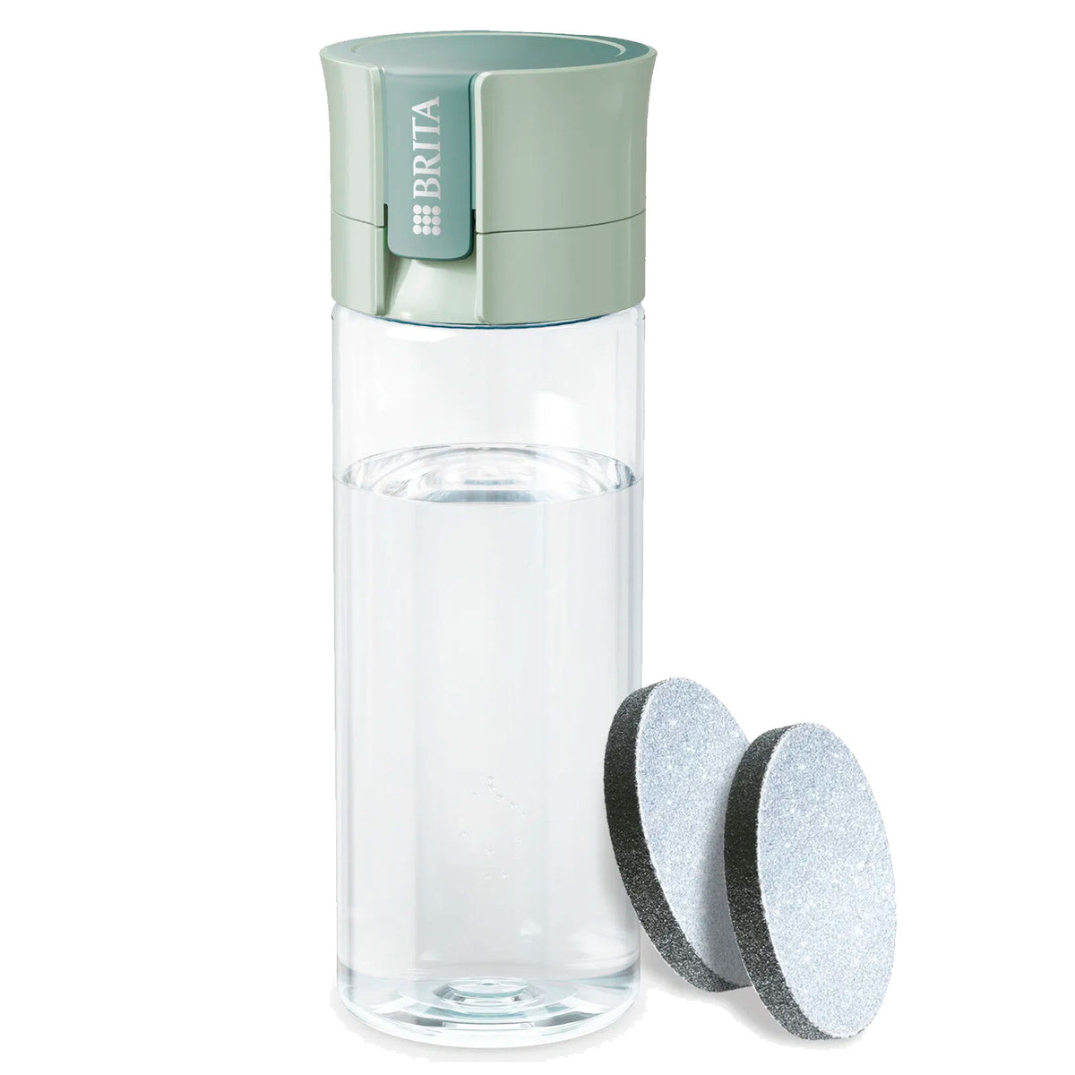 Lysegrøn Brita Vital vandflaske på 0,6 liter med filter