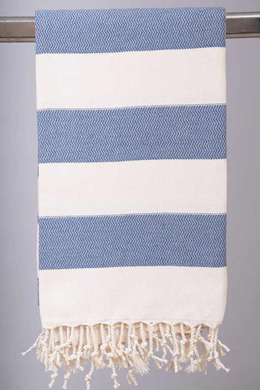 Tyrkisk hamam-håndklæde June i farven Denim, 90 x 180 cm