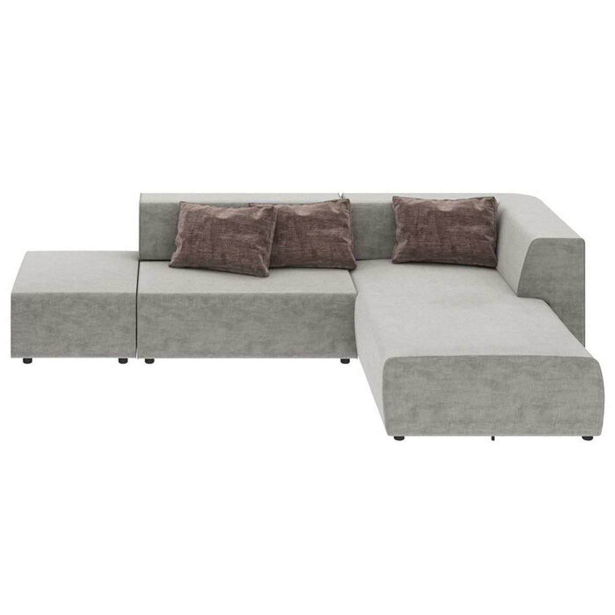 Grå Kare Design Infinity Vegas hjørnesofa i stof med tre puder