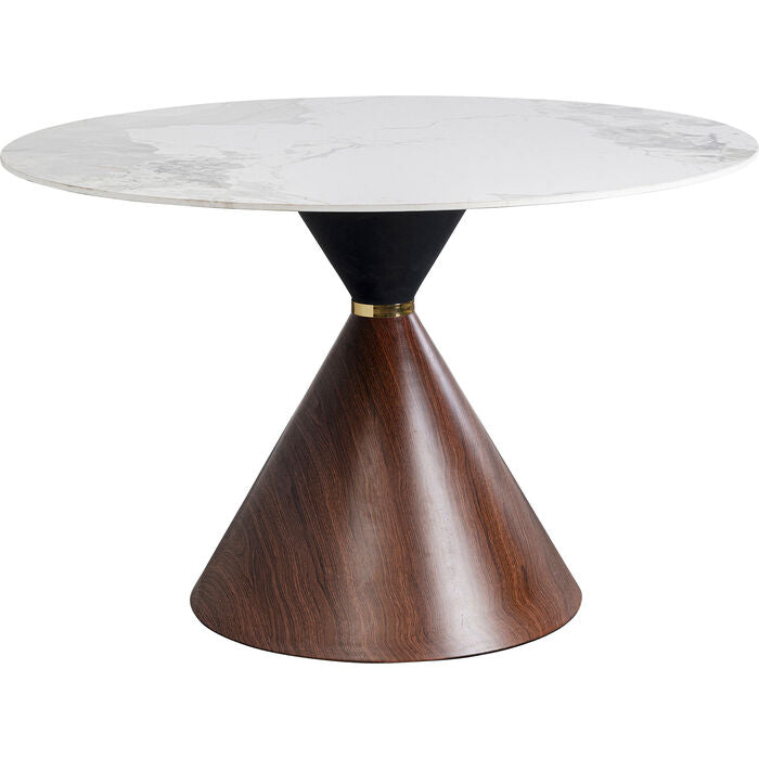 Se KARE DESIGN Cono spisebord, rund - hvid/grå stentøj, brun årepapir og guld stål (Ø120) ❤ Kæmpe udvalg i Kare Design - Køb online på udsalg og tilbud lige nu ❤ Meget billig fragt og hurtig levering - Varenummer: Boboonline-106386 og barcode / Ean: 4025621878094 på lager - Udsalg på Møbler,Borde,Spiseborde Få op til 67% i rabat - Over 1.798 brands samlet på udsalg