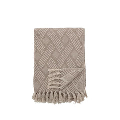 Bloomingville Ghina plaid i Natur, lavet af genanvendt bomuld