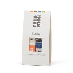 Mini mørk gavepose med 5-grams chokolader fra Friis Holm