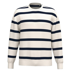 Stribet unisex sweatshirt fra Custom Collection med logo, til brug på events og messer