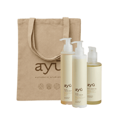 ayú Vata ritualsæt, gavesæt til hjemme-spa fra det danske mærke ayú