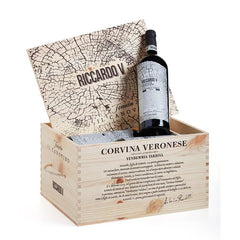 Ricardo V Corvina Veronese rødvin i gavekasse af træ med seks flasker