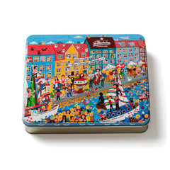 Kunstdåse fra Sv. Michelsen med Nyhavn-motiv og dessertchokolade