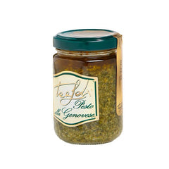 Glas med Tealdi Pesto Genovese, klassisk italiensk basilikumpesto fra Genova