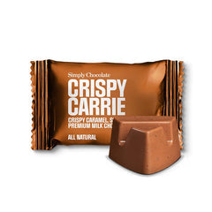 Simply Chocolate Mini Crispy Carrie chokolade i flowpack