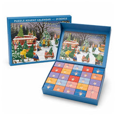 Puslespil-julekalender fra ViSSEVASSE med Christmas Trees og Snowflakes