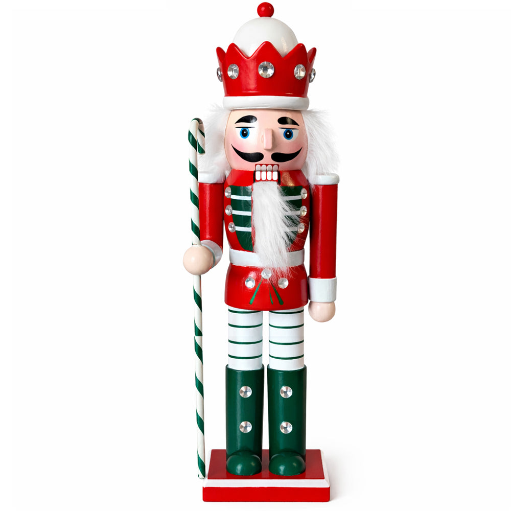 Nøddeknækker julemandsfigur i træ, 31 cm, model 2