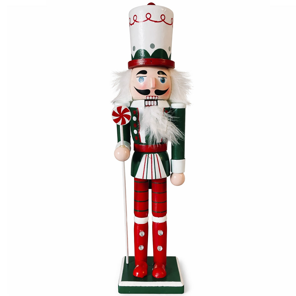 Nøddeknækker julemandsfigur i træ, 31 cm, model 3