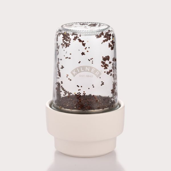 Kilner frøspire-sæt med glasbeholder, keramisk base og si, Ø11,5 x 21 cm