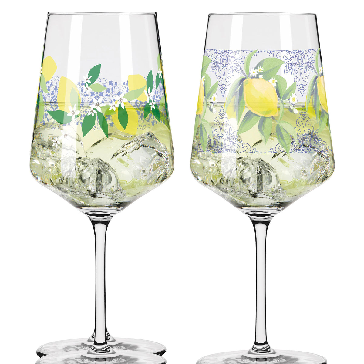 To Ritzenhoff Sommertau Italian Limoncello vinglas i krystal med sommerlige motiver