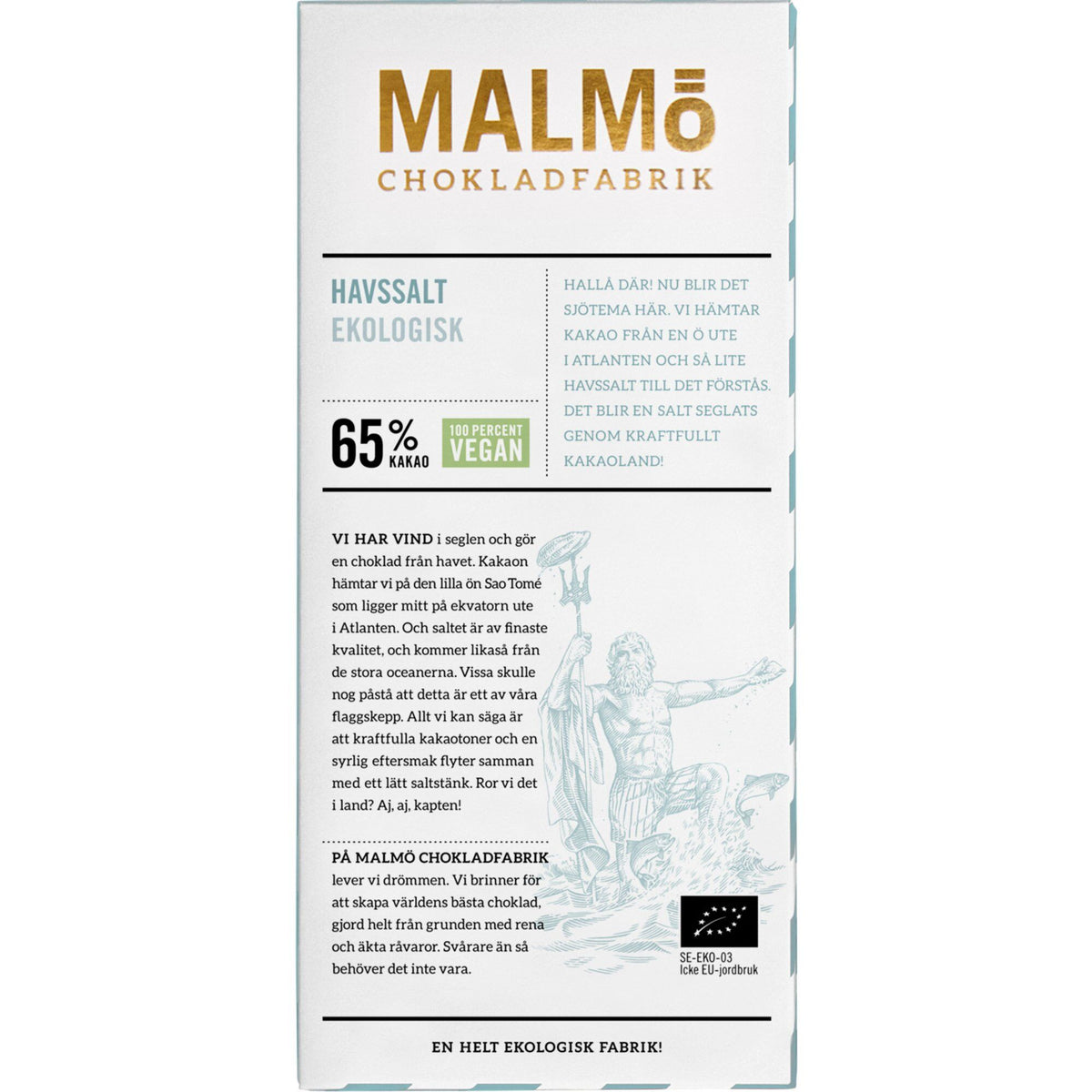Malmö Chokladfabrik Havssalt 65% chokolade