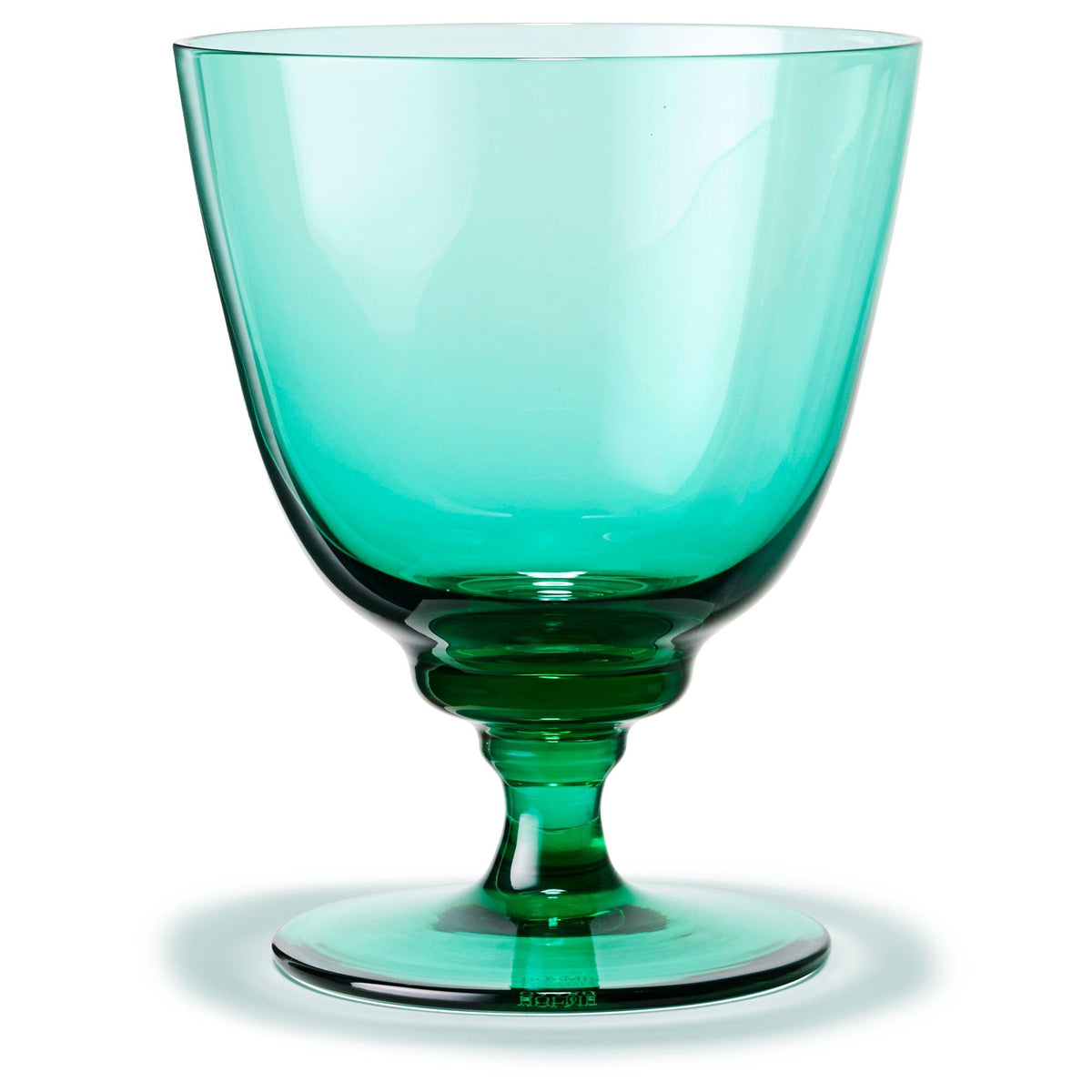 Holmegaard Flow vandglas på fod i emerald green, 35 cl