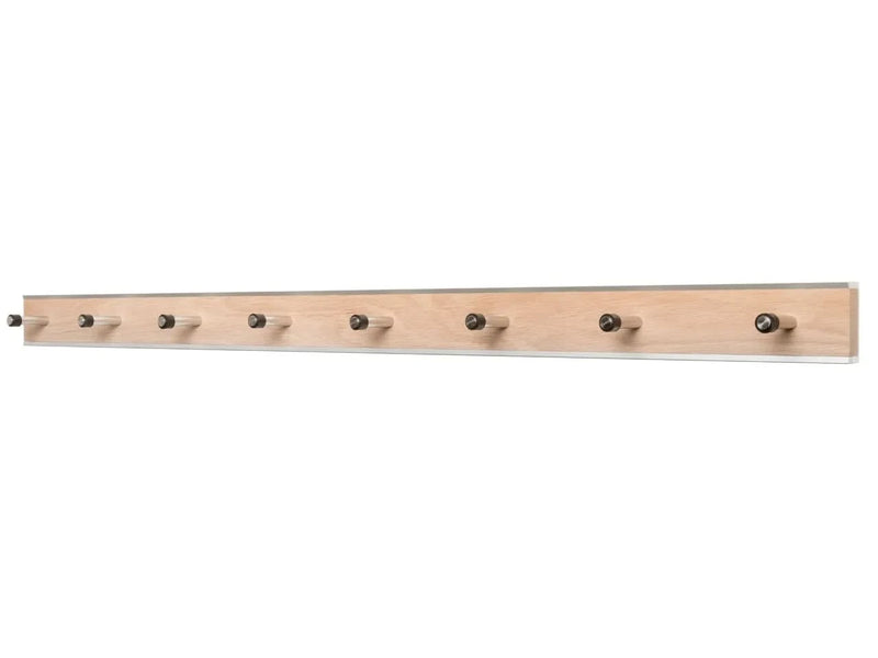 KR38- Knagerække, bredde 98 cm, fem forskellige finish Sæbebehandlet eg og stål